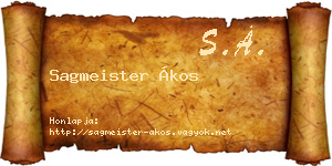 Sagmeister Ákos névjegykártya